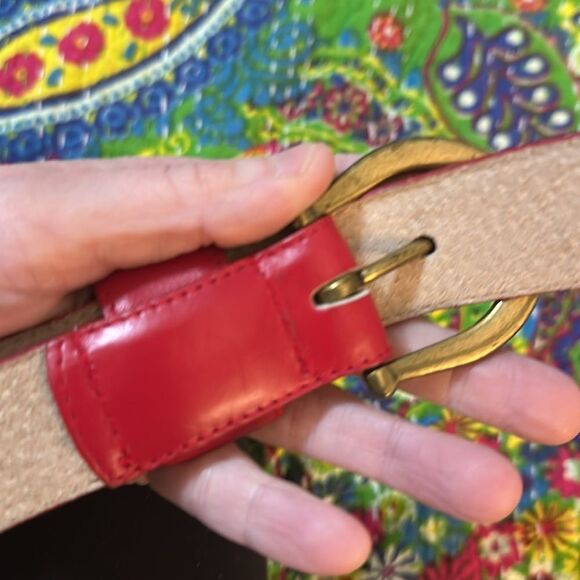 Vintage Talbots Red Leather Belt - Picture 3 of 5